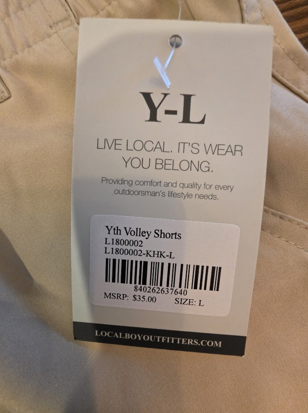 NWT Local Boy YOUTH / Boys Khaki Volley Shorts, Size Large - Picture 4 of 4